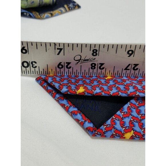 Jos A. Bank Mens Silk Tie Executive Collection Red Blue Cow Bull Steer Print - Picture 8 of 9